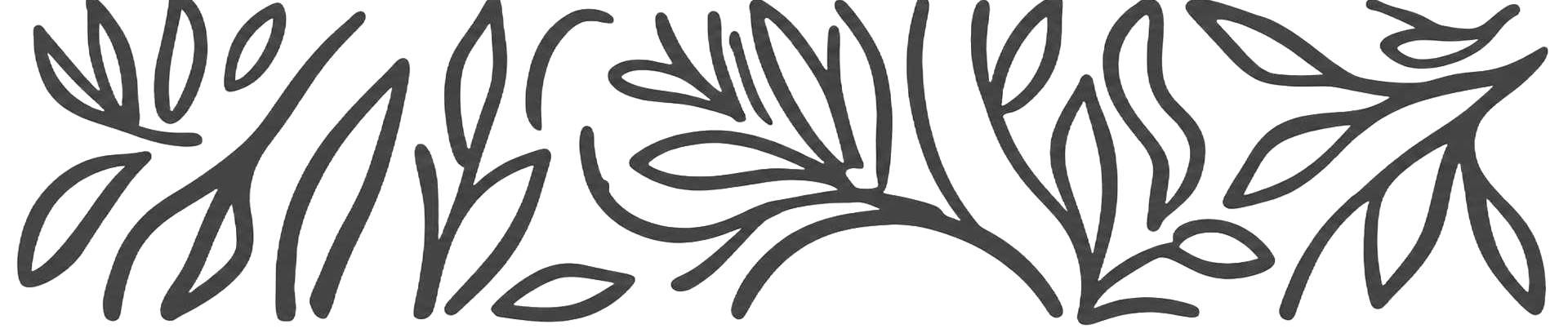 Hand-drawn botanical leaves and branches